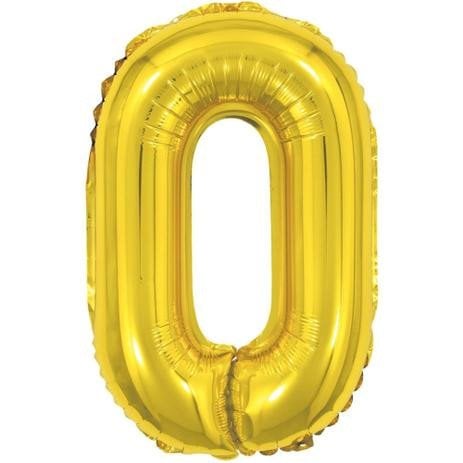 BALAO METALIZADO 40CM DOURADO NUMERO -0