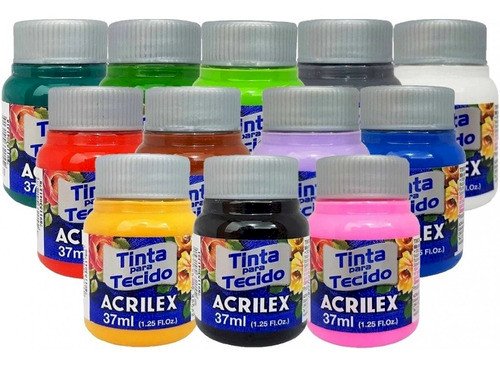 TINTA PARA TECIDO 37 ML UND (MENCIONAR COR DESEJADA VIA WhatsApp)
