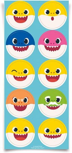 ADESIVO REDONDO BABY SHARK C/30UND