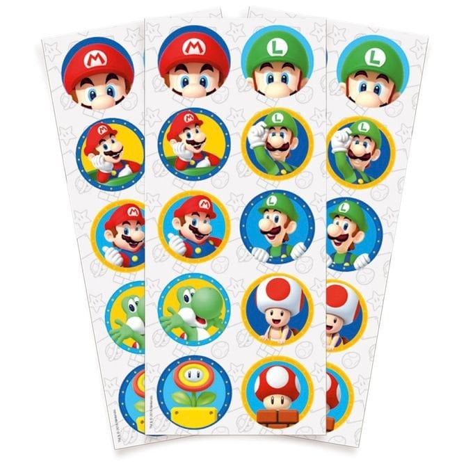 ADESIVO REDONDO SUPER MARIO C/30