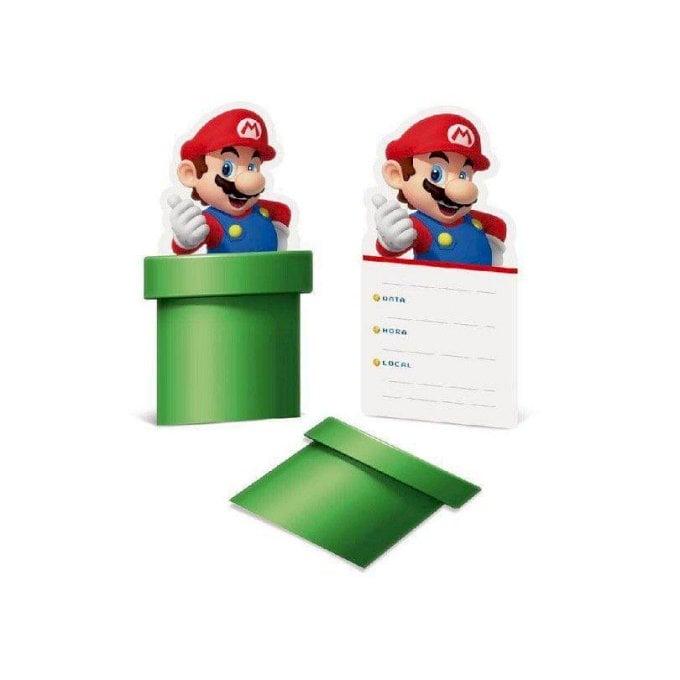 CONVITE SUPER MARIO 10X21,8 C/8