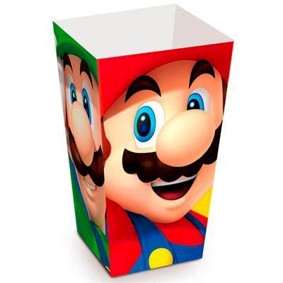 CAIXA P/ PIPOCA SUPER MARIO 6X6X12,5 C/10