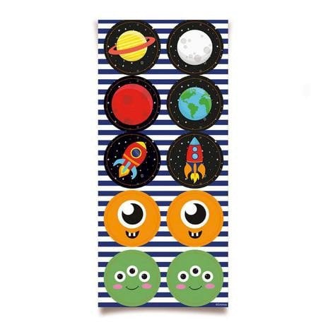 ADESIVO REDONDO ASTRONAUTA C/30UN