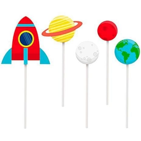 TOPO DE BOLO ESPETO ASTRONAUTA C/2