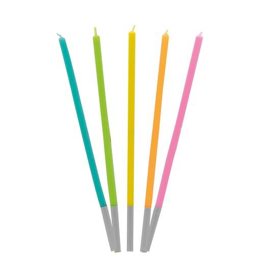 VELAS PALITO 15CM COLORIDA C/6