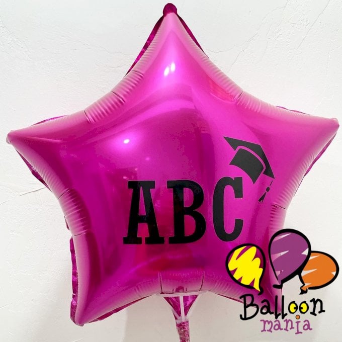 BALAO METALIZADO 18¨COM PERSONALIZACAO EM UMA LINHA NA VARETA SEM GAS HELIO ABC