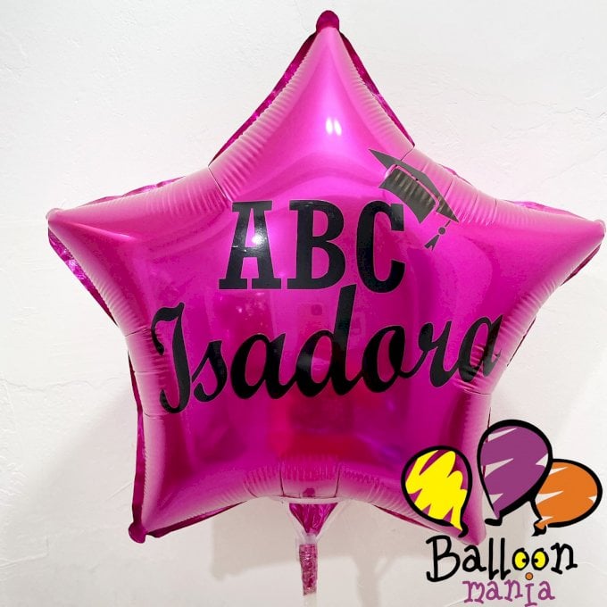 BALAO METALIZADO 18¨COM PERSONALIZACAO EM DUAS LINHA NA VARETA SEM GAS HELIO ABC