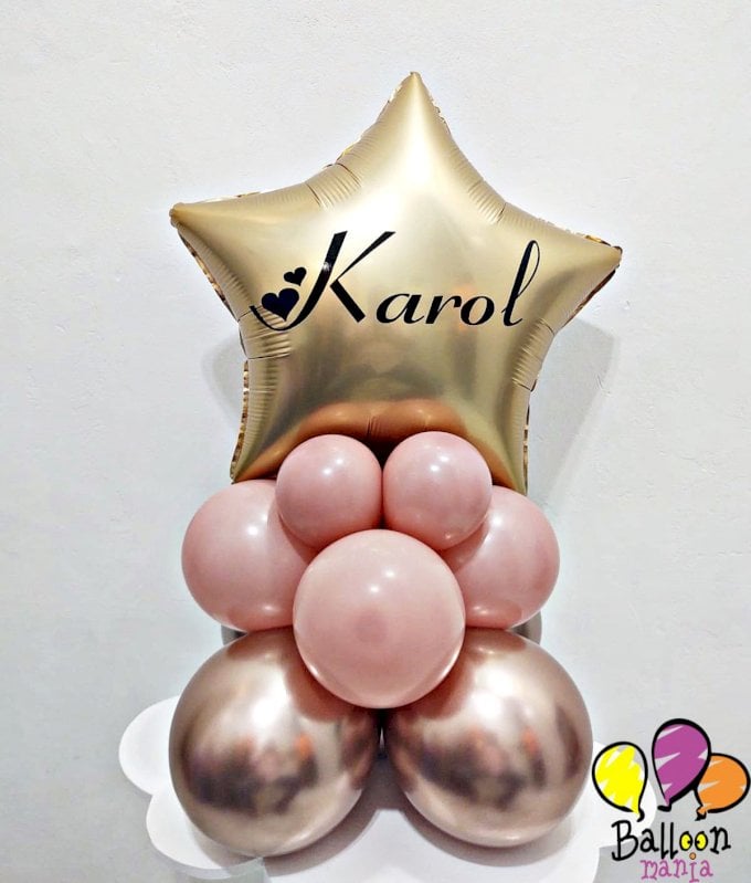 ARRANJO BALOES METALIZADO 18¨ 6 PRL 5¨5 CHROME 7¨ PERSONALIZADO 1 LINHA