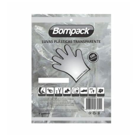 LUVA PLASTICA TRANSPARENTE BOMBACK C/100