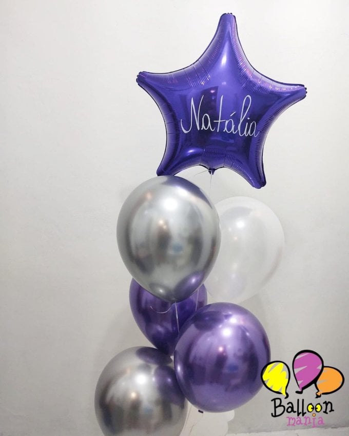 BALAO METALIZADO 18¨4CHROM1PRL CHEIO COM GAS HELIO