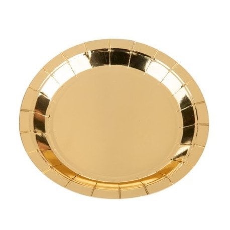 PRATO PAPEL 18CM C/8UND OURO MY073P