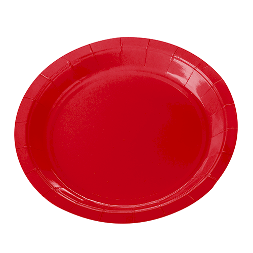 PRATO PAPEL LISO 18CM VERMELHO C/10UND