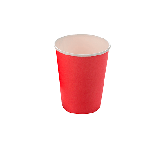 COPO PAPEL LISO 270 ML VERMELHO C/10UND