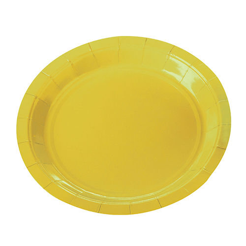 PRATO PAPEL LISO 18CM AMARELO C/10