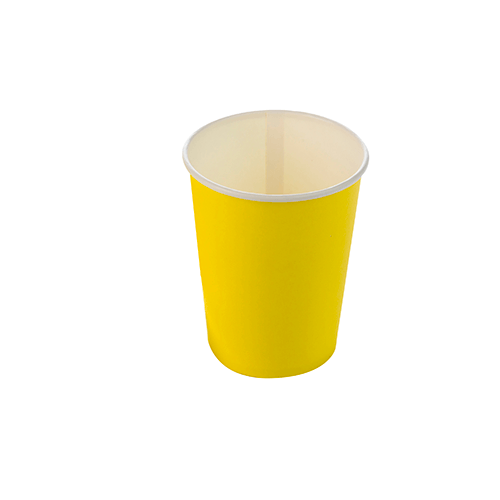 COPO PAPEL LISO 270ML AMARELO C/10UND
