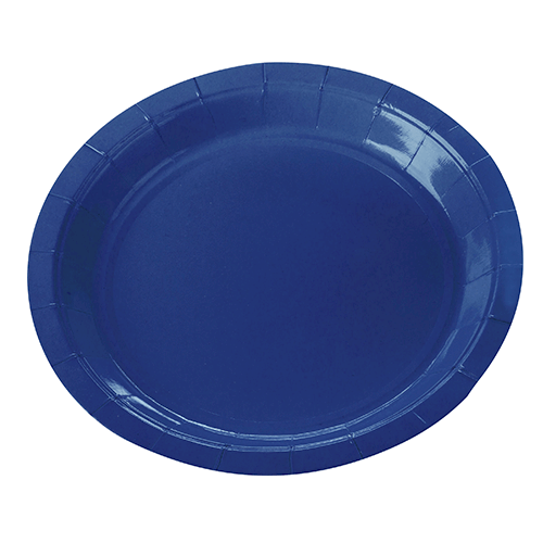 PRATO PAPEL LISO 18CM AZUL C/10UND