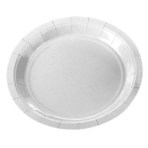 PRATO PAPEL LISO 18CM BRANCO C/10UND