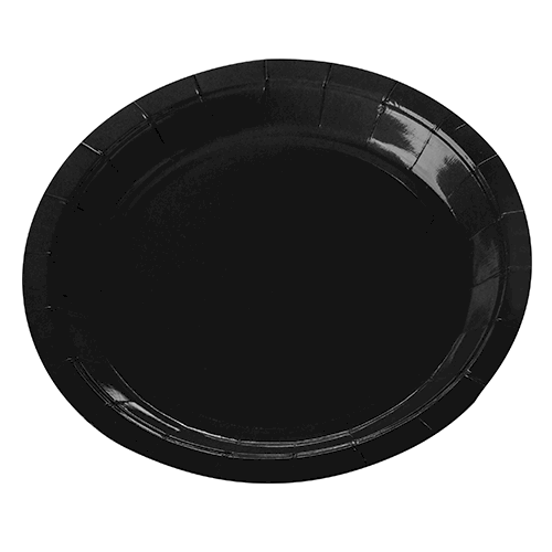 PRATO PAPEL LISO 18CM PRETO C/10UND