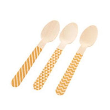 COLHER MADEIRA 14CM C/10 UND OURO