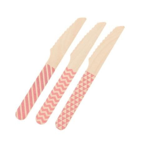 FACA MADEIRA 14CM C/10 UND ROSA