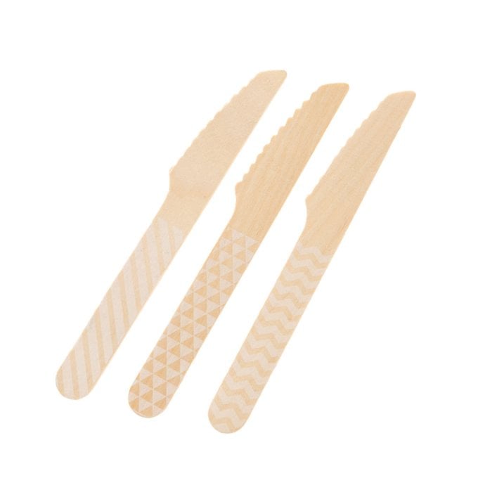 FACA MADEIRA 14CM C/10 UND BRANCO