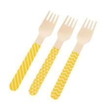 GARFO MADEIRA 14CM C/10 UND AMARELO