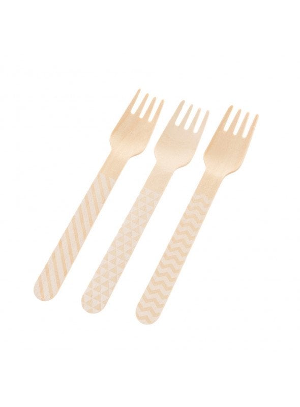 GARFO MADEIRA 14CM C/10 UND BRANCO