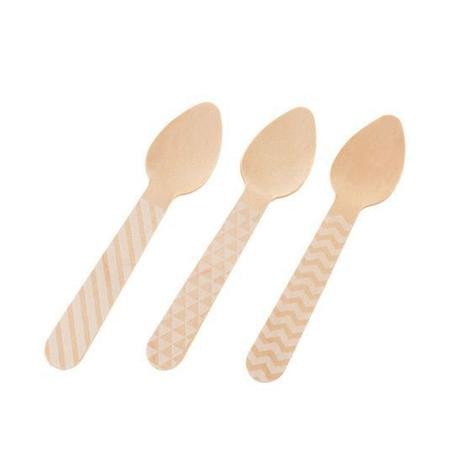 COLHER MADEIRA SOBREMESA 11CM C/10 UND BRANCO