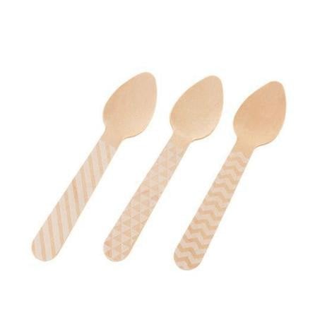 COLHER MADEIRA SOBREMESA 11CM C/10 UND BRANCO