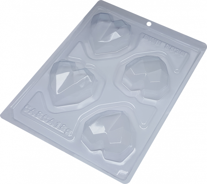 FORMA ESPECIAL COM SILICONE(3PARTES) TRUFA CORACAO LAPIDADO 9836 MAE