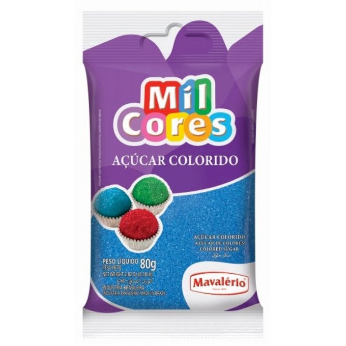 ACUCAR COLOR 80GR AZUL