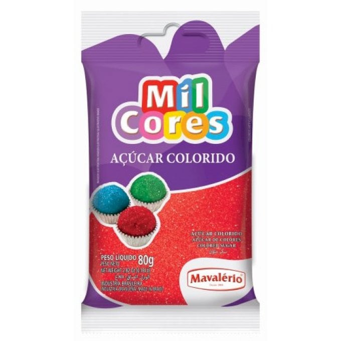 ACUCAR COLOR 80GR VERMELHO