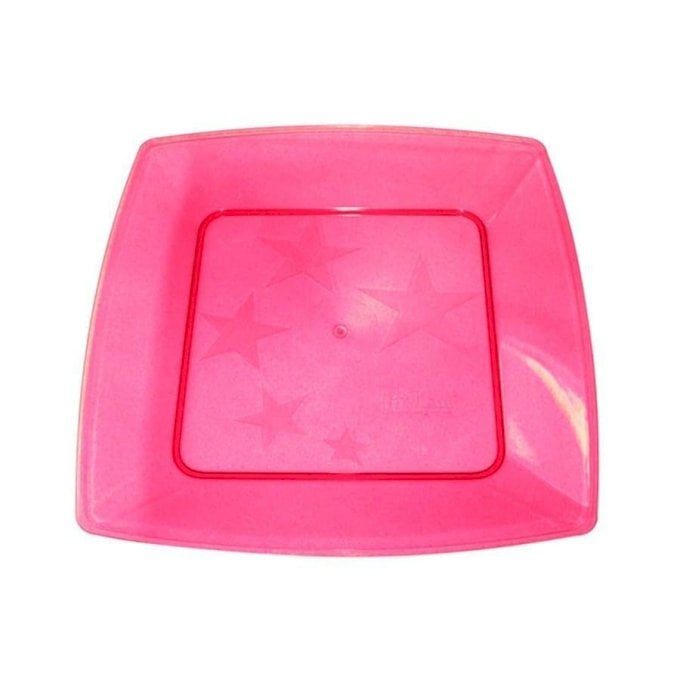 PRATO ACRILICO QUADRADO 210 MM C/10 ROSA
