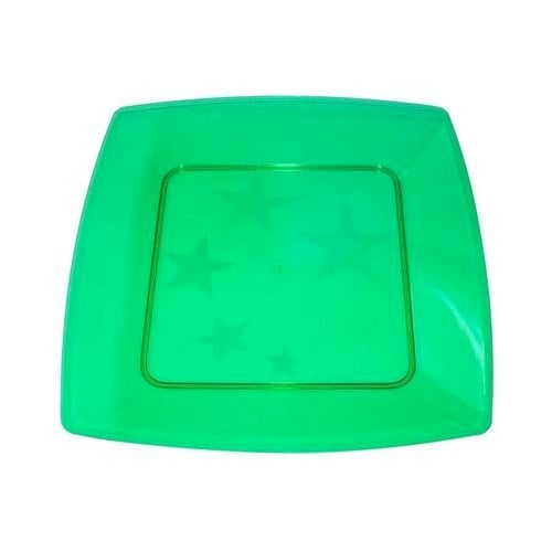 PRATO ACRILICO QUADRADO 210 MM C/10 VERDE