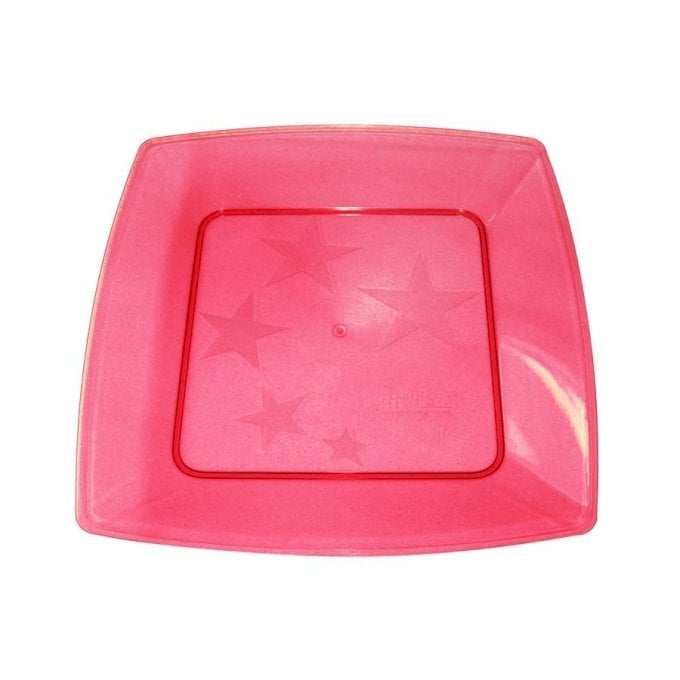 PRATO ACRILICO QUADRADO 210 MM C/10 VERMELHO