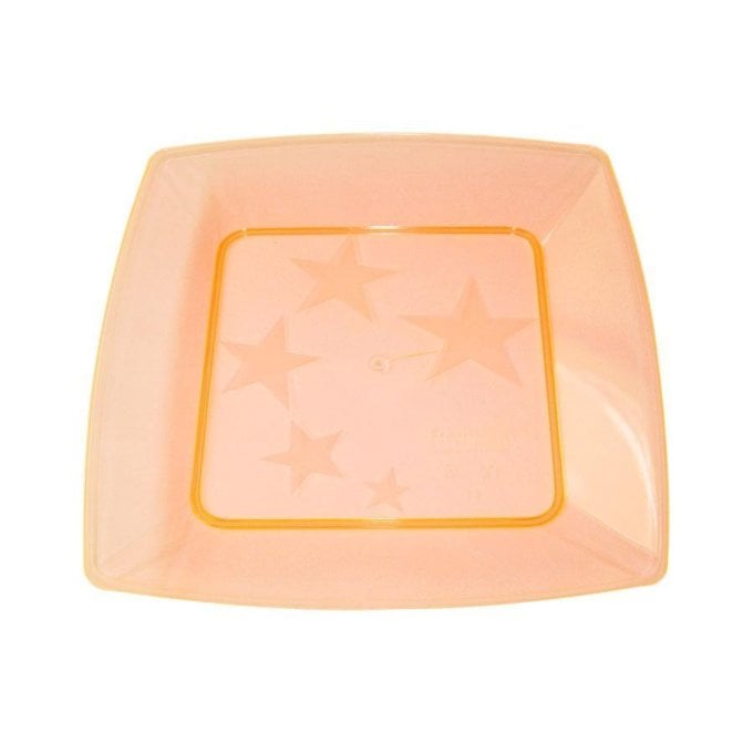 PRATO ACRILICO QUADRADO 210 MM C/10 LARANJA