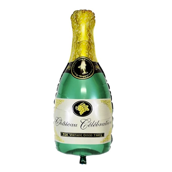 BALAO METALIZADO MINI GARRAFA DE CHAMPAGNE 45CM UND