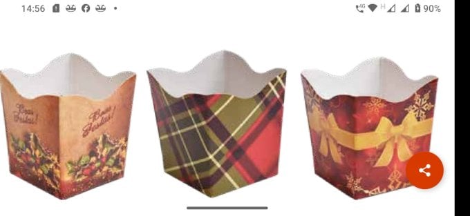 CACHEPOT PAPEL NATAL MEDIO 9X9X12CM UND