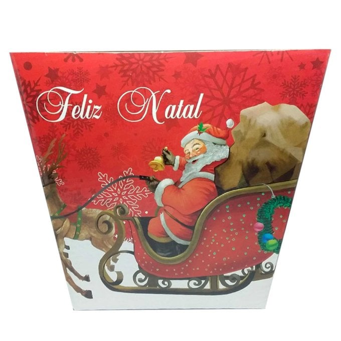 CACHEPOT PAPEL NATAL MEDIO 12X12X16 CM UND