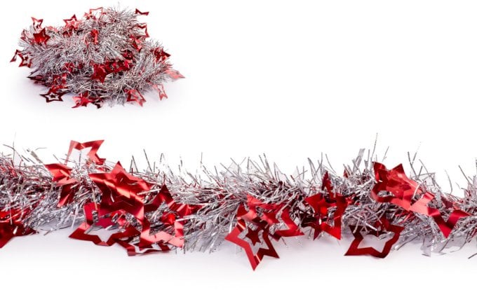 FESTAO METALIZADO ESTRELINHA 5CM 2MT VERMELHO COM BRNCO 111260