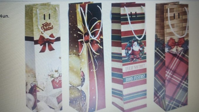 SACOLA DE PAPEL PARA VINHO 11,5X8X37CM UND