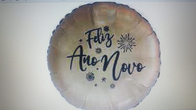 BALAO METALIZADO 18¨REDENDO DOURADO FELIZ ANO NOVO