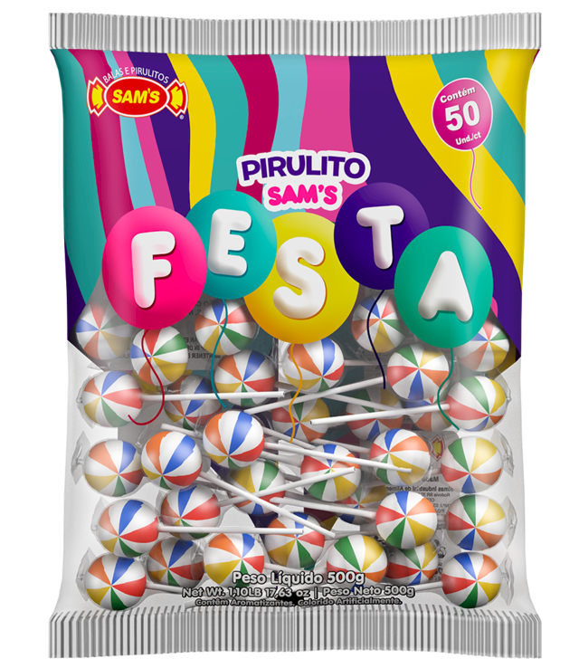 PIRULITO SAMS FESTA 50UND FRUTAS