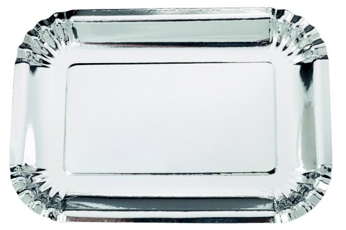 BANDEJA DE PAPEL RETANGULAR PRATA 18,5X26,5 C/5UND    HA239