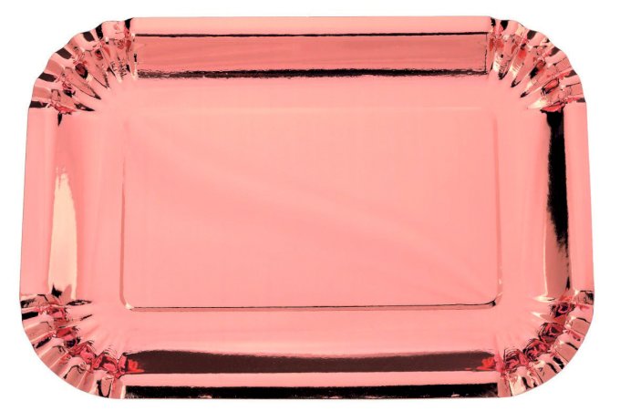 BANDEJA DE PAPEL RETANGULAR ROSE 18,5X26,5 C/5UND    HA240