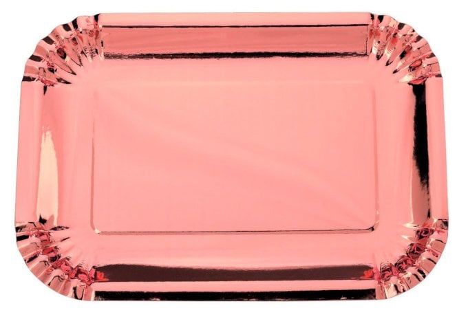 BANDEJA DE PAPEL RETANGULAR ROSE 18,5X26,5 C/5UND    HA240