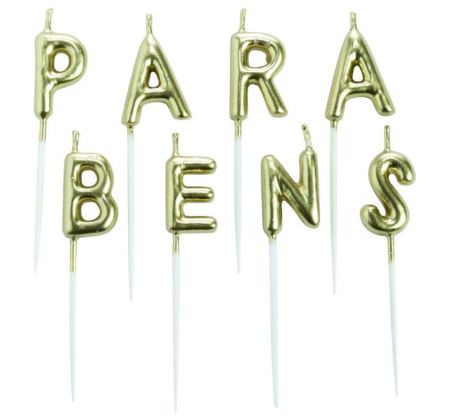 VELA PARABENS DOURADA V076