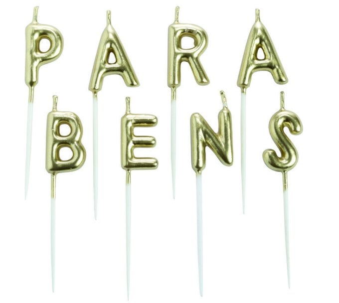 VELA PARABENS DOURADA V076