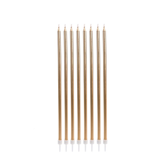 VELA PALITO GIGANTE METALIZADA DOURADA V094 C/8UND