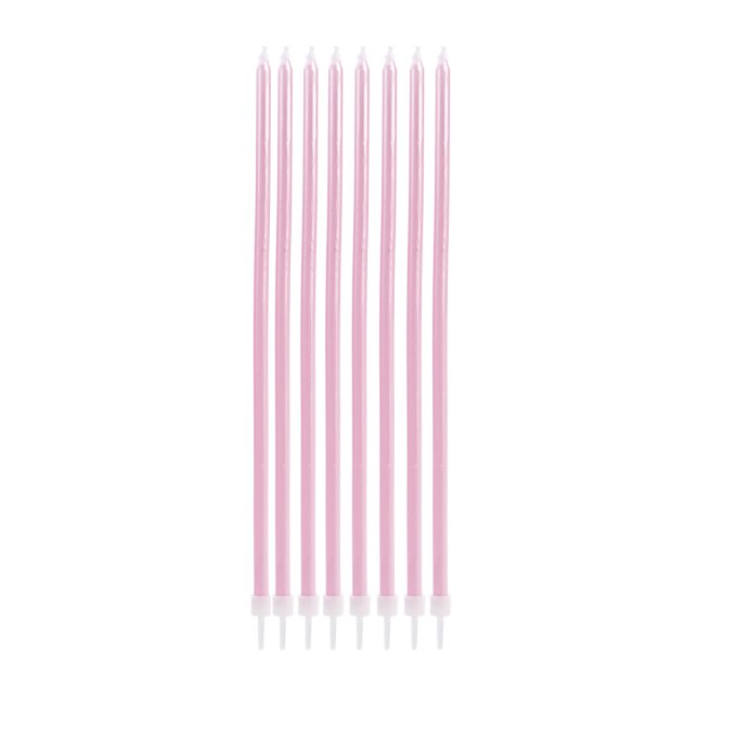 VELA PALITO  GIGANTE METALIZADA ROSA V097 C/8